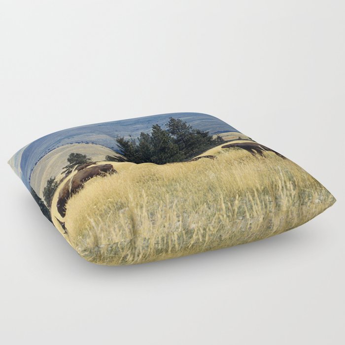 National Parks Bison Herd Floor Pillow
