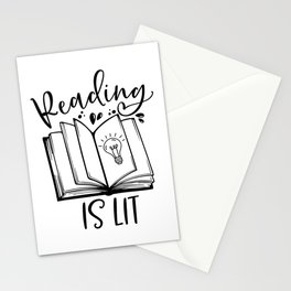 Reading Is Lit Stationery Card