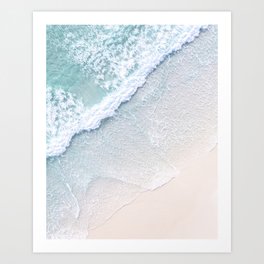 Blue Ocean Waves Beach Art Print