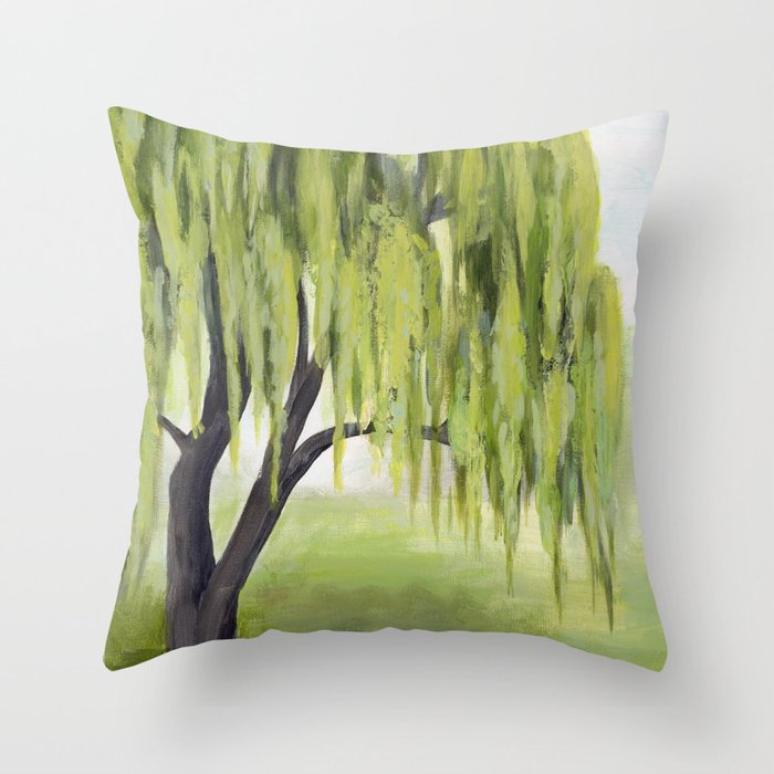 Weeping Willow Tree Throw Pillow