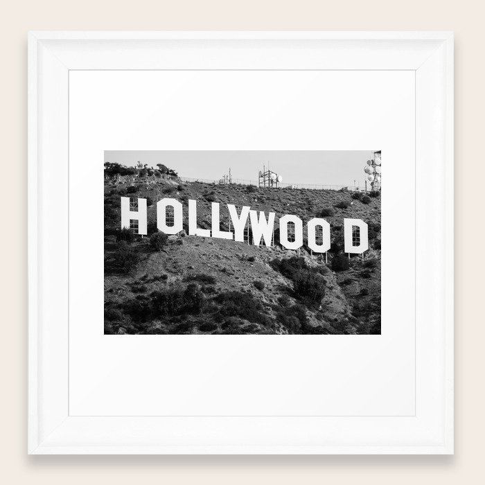 The Famous Hollywood Sign in Hollywood California in Black and White