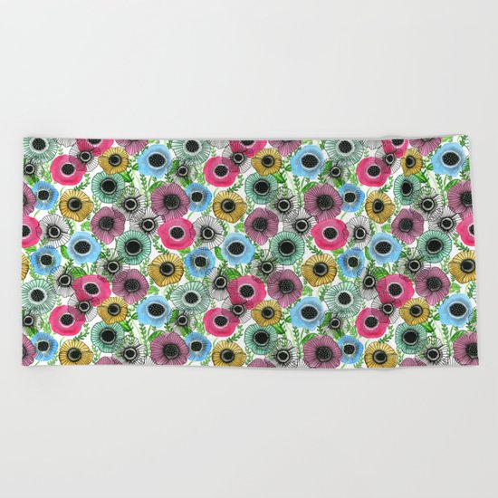 Ink Garden Beach Towel