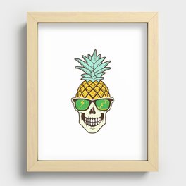 Pineapple Funny Skull Recessed Framed Print
