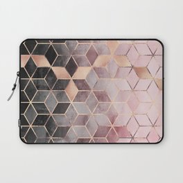 Pink And Grey Gradient Cubes Laptop Sleeve