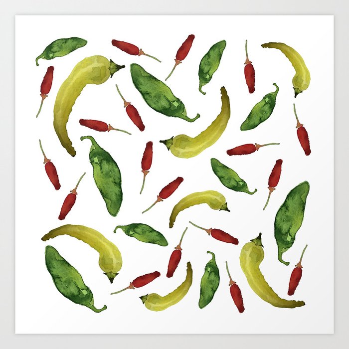 Fresh Picked Peppers Art Print