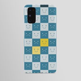 Plaid of Emotions pattern blue Android Case