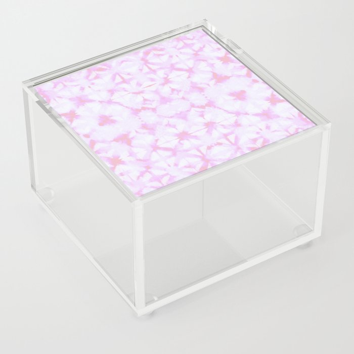 Pink and white grid watercolor Acrylic Box