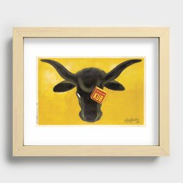 Leonetto Cappiello Black Bull Head Bouillon Kub Vintage Advertising Reproduction Backpack Recessed Framed Print