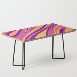 Fluid Vibes Retro Aesthetic Swirl Abstract Magenta Mustard Purple Orange Coffee Table