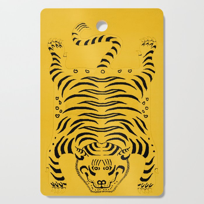 Yellow Vintage Tiger Cutting Board