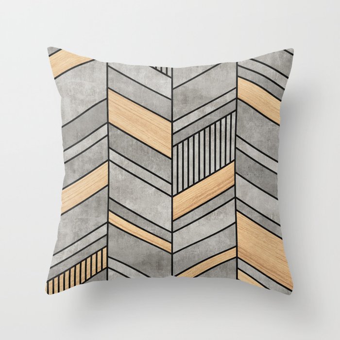Abstract Chevron Pattern - Concrete and Wood Deko-Kissen Abstract Chevron Pattern - Concrete and Wood Deko-Kissen