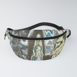 Green and Yellow Abstract Zigzag Art Fanny Pack
