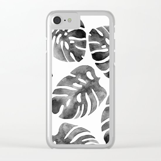 Monstera Black Clear iPhone Case