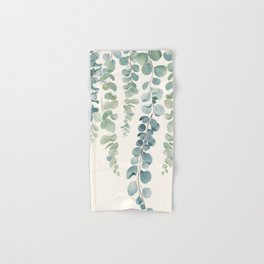 Watercolor Eucalyptus Leaves Hand & Bath Towel | Painting, Spring, Curated, Foliage, Tropical, Eucalyptus, Vine, Leaf, Summer, Flowers 