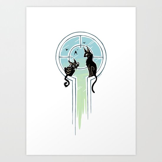 Window Cats Art Print