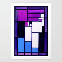 Dynamic Colorblock Composition Blue and Purple Art Print