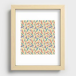 Colored Pencils, Stars, and Doodles Recessed Framed Print