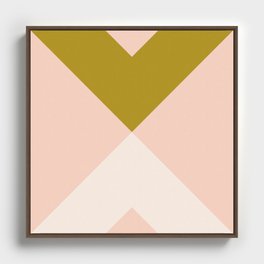 Minimal X Pale Pink Framed Canvas