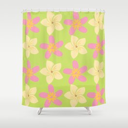 Summer - Pink And Yellow Flowers Shower Curtain