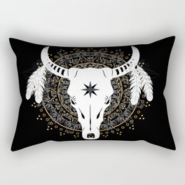 Goat skull mandala  Rectangular Pillow