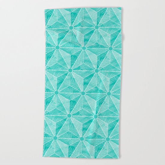 Geodesic Palm_Turquoise Beach Towel