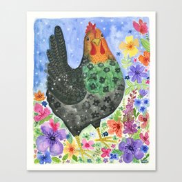 Flower Hen Canvas Print