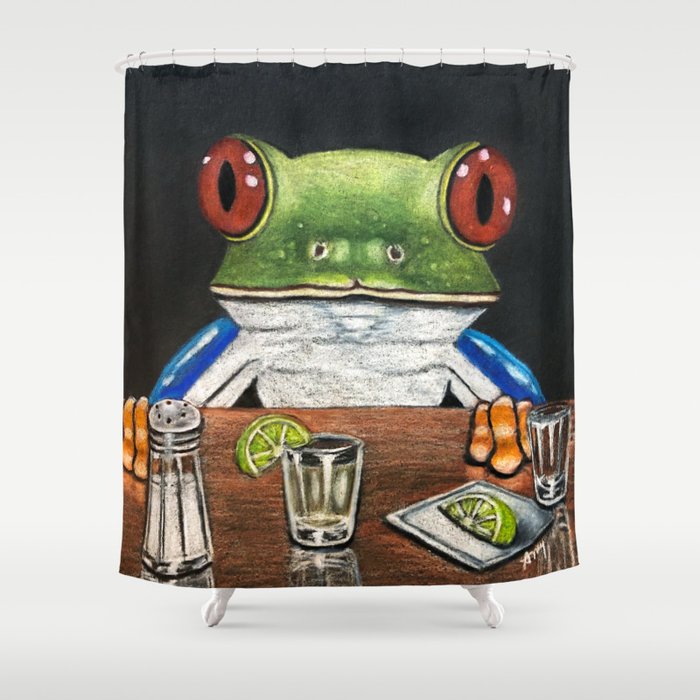 "Tequila Frog" - Frogs After Five collection Shower Curtain