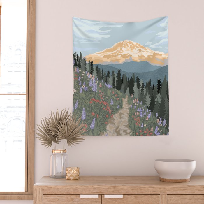 Mount Rainier National Park Wall Tapestry
