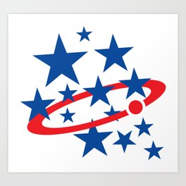 USA Star icon Rings of Saturn Art Print