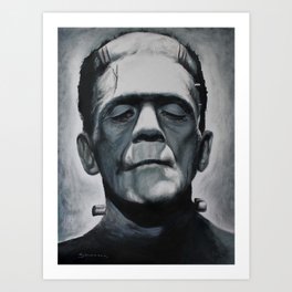 Frankenstein's Monster Art Print | Movies & TV, Illustration, Scary, Painting 