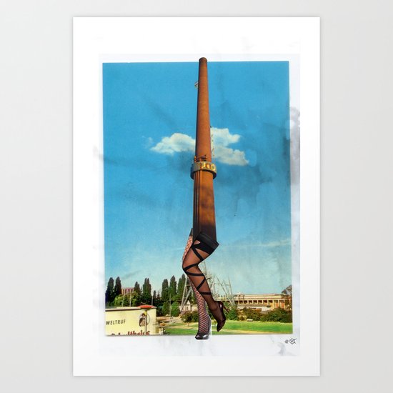 Cherry Charlotte Chimney Collage Art Print