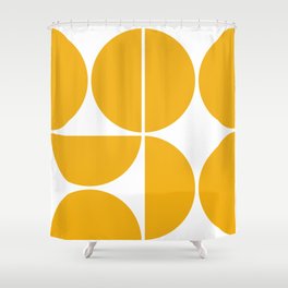 Mid Century Modern Yellow Square Shower Curtain