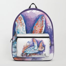 Chelonia Mydas sea turtle watercolor Backpack