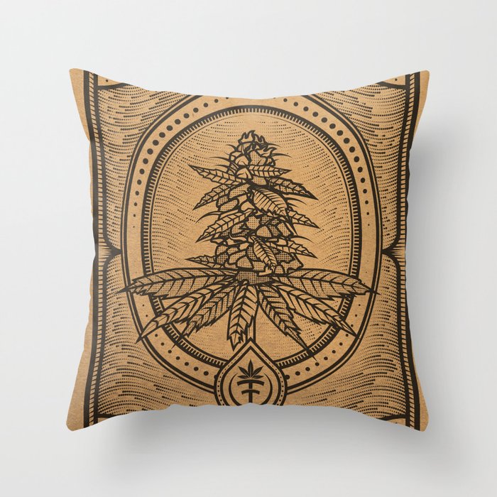 Cannabis Inflorescence Throw Pillow