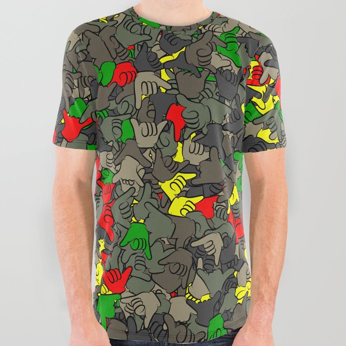 Rasta camouflage All Over Graphic Tee