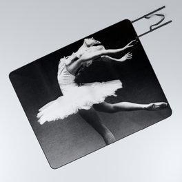 Swan Lake Ballet Magnificent Natalia Makarova black and white photograph  Picnic Blanket