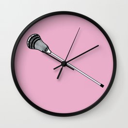 Pink Lacrosse Wall Clock