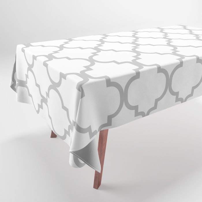 Moroccan Trellis (Gray & White Pattern) Tablecloth