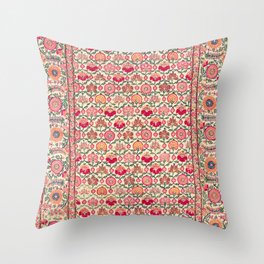 Vintage India Embroidered Textile, 17th Century Throw Pillow