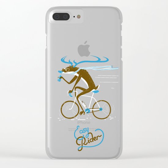 Easy Rider // (cycling hipster deer) Clear iPhone Case