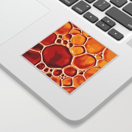 Orange Oil Abstract Bubbles Sticker