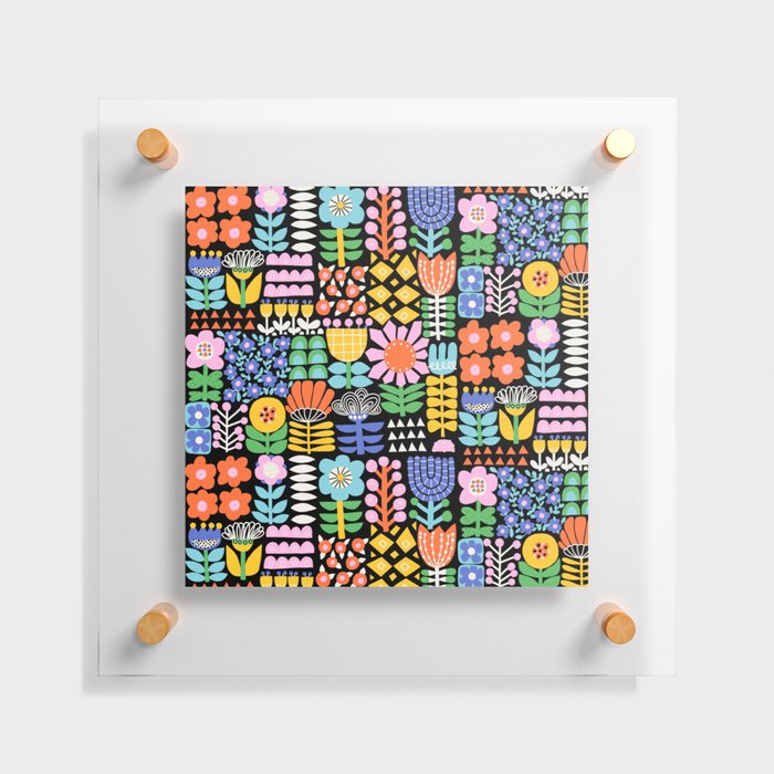 Maximalist Flower Collage Floating Acrylic Print