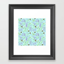 Wisteria and Bumblebees Framed Art Print