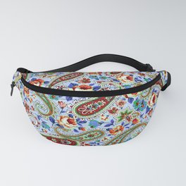 Red Blue Rose Floral Paisley Fanny Pack