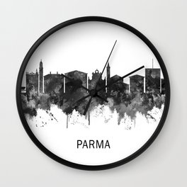 Parma Italy Skyline BW Wall Clock