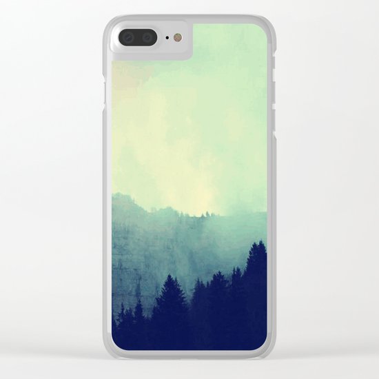 Nature blue landscape Clear iPhone Case