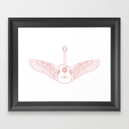 Flying Guitar. Framed Art Print