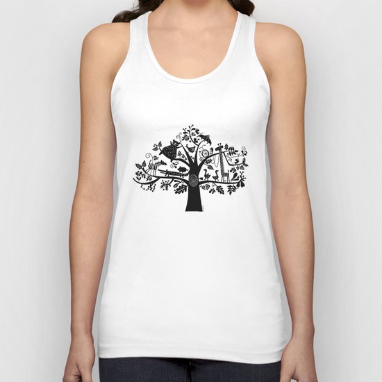 :) animals on tree Unisex Tank Top