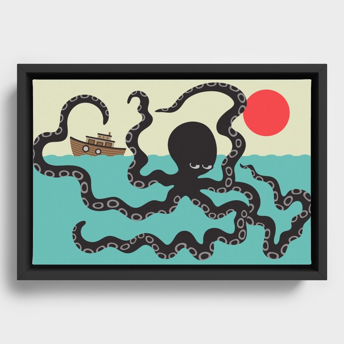 AKKOROKAMUI OCTOPUS CRYPTOZOOLOGY Framed Canvas by UnBlink Studio by Jackie  Tahara | Society6