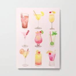 Summer Cocktails 12 Metal Print | Sweet, Art, Drink, Hot, Ocean, Curated, Digital, Graphicdesign, Cold, Sea 